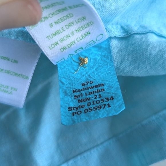 Lilly Pulitzer Aqua Blue Linen Sarasota Tunic Top - Picture 7 of 10